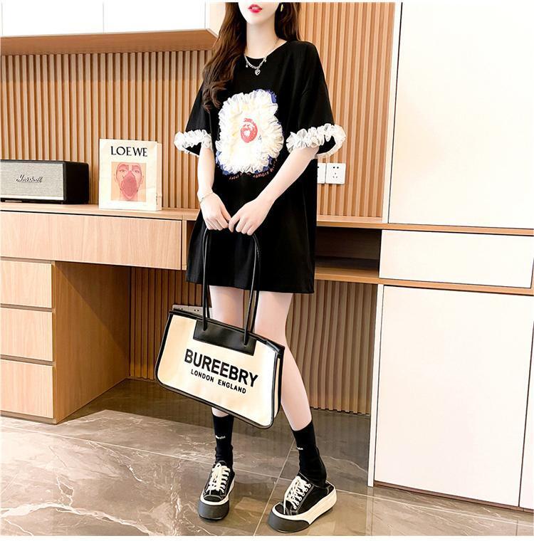 デザインセンスレースステッチTシャツ半袖新しいスタイル<U-2932>