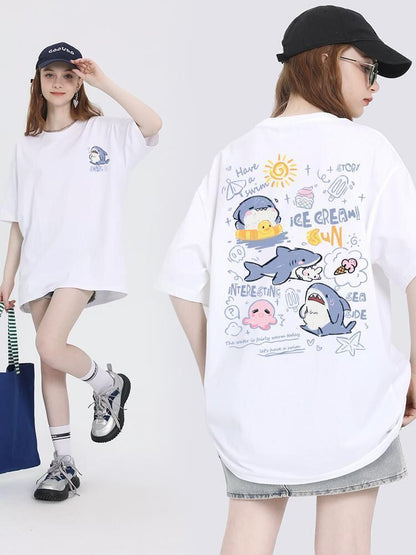 売り切れ必至 4色選択 ポップなプリントが夏に映えるプリント 半袖Tシャツ＜U-9327＞