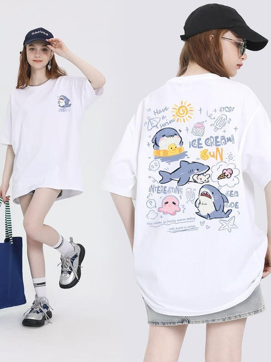 売り切れ必至 4色選択 ポップなプリントが夏に映えるプリント 半袖Tシャツ＜U-9327＞