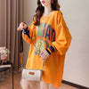 着?せ グラフィックプリント 虹色 ロング長袖Tシャツ 三色トップス＜U-4107＞
