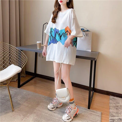個性的なデザイン ラウンドネック 一目惚れ プリント Tシャツ カットソー＜U-3009＞