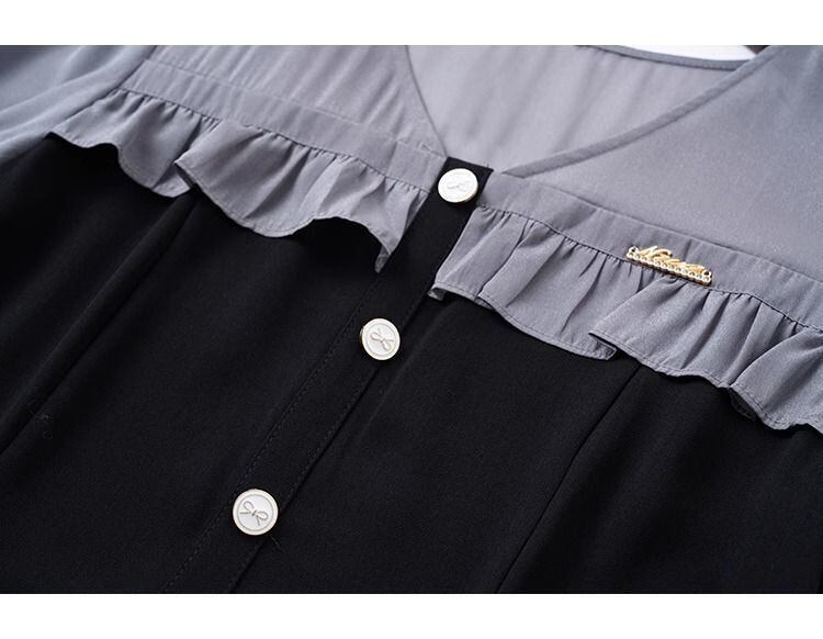 売り切れ必至 切り替え ファッション 半袖ワンピース<U-8378>