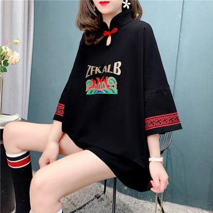 個性的なデザイン 切り替え 一目惚れ プリント Tシャツ カットソー＜U-3536＞