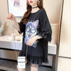 好感度満載 プリント 美感いっぱい Tシャツ カットソー ワンピース＜U-3428＞