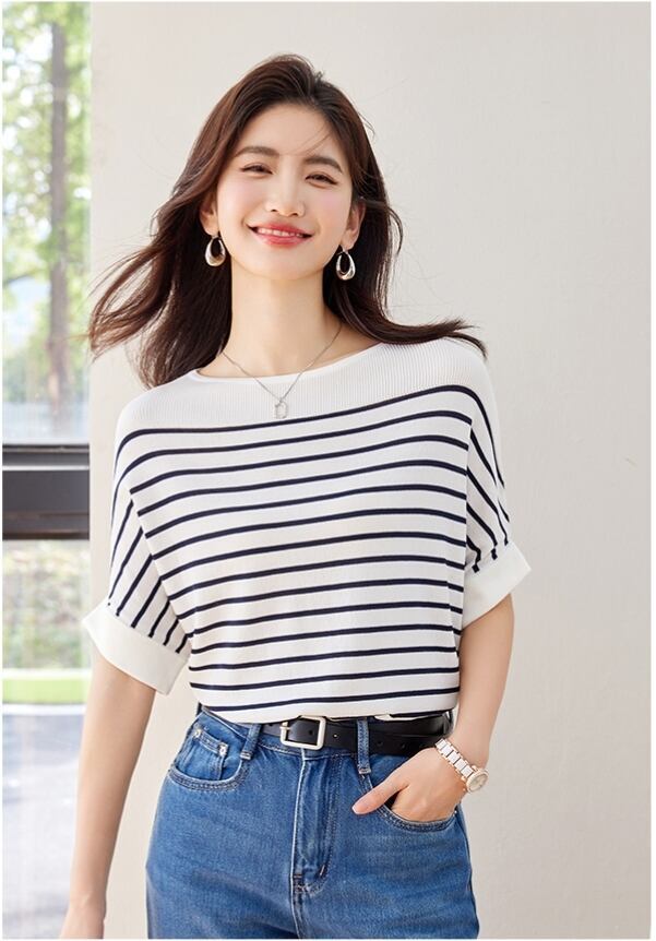 今季マストバイ ファッション カジュアル エレガント Tシャツ<U-6587>