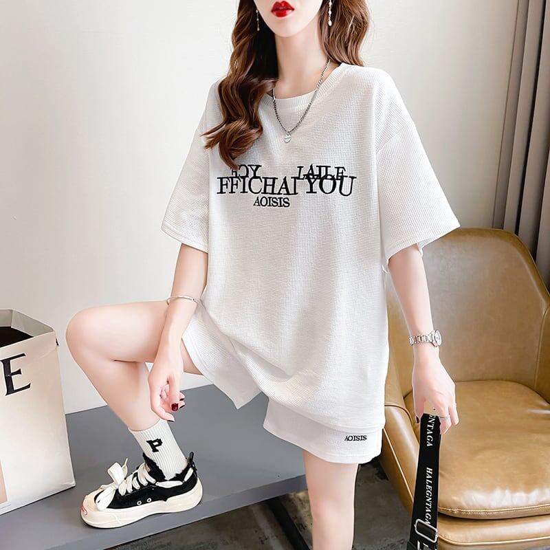 着心地抜群 切り替え 女性力を高める Tシャツ＋ショートパンツ セットアップ＜U-3553＞
