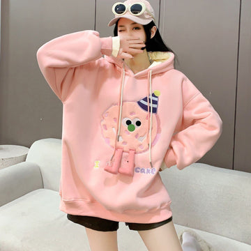 【裏起毛】大人可愛い ガーリッシュ 大好評 パーカー<U-6119>