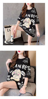 早い者勝ち キュート ファッション ルーズ プリント半袖Tシャツ 全3色<U-4894>