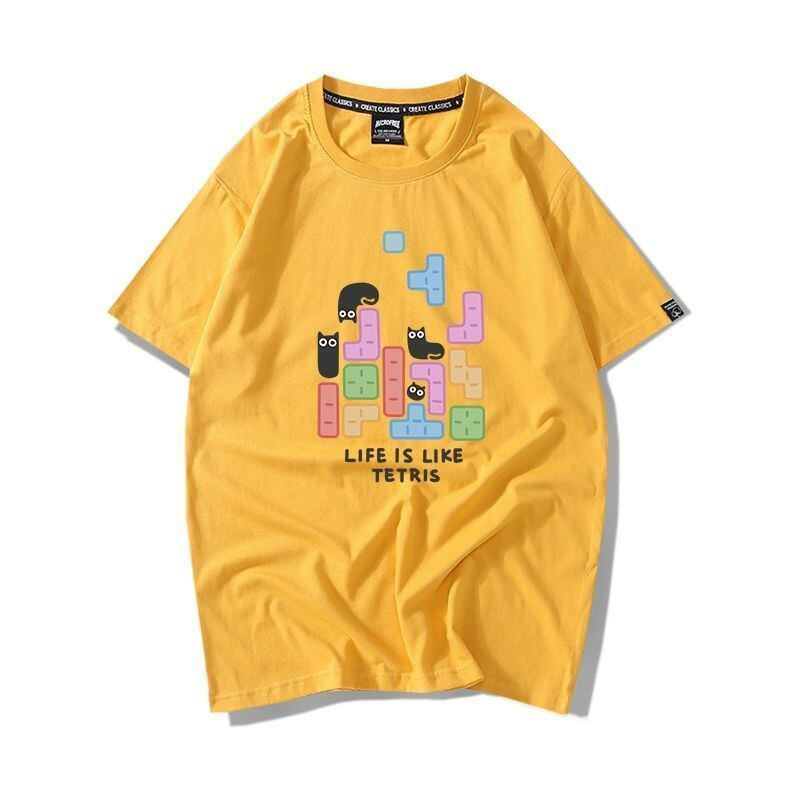 活躍する優秀アイテム 着心地良い カジュアル プリント 全8色 半袖Tシャツ 男女兼用<U-9321>