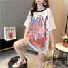 売り切れ必至 ファッション レース  透かし彫り プリント 半袖Tシャツ カットソー ＜isf-8597＞
