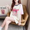 女子マスト ラグランTシャツ カラーマッチング ライトパープル アルファベットプリント半袖 ＜U-2974＞