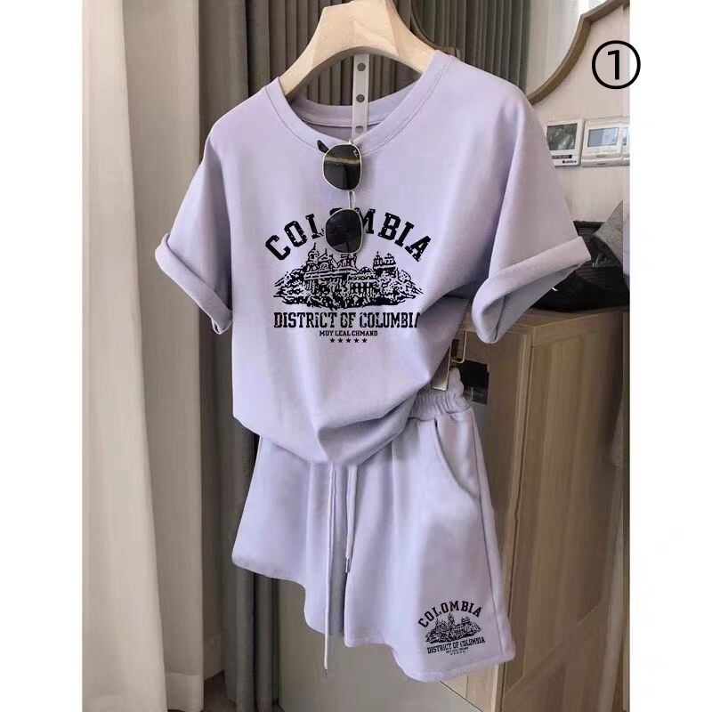 カジュアル 半袖 全４色 Tシャツ ショートパンツ セットアップ ＜U-11598＞