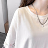 個性的なデザイン 切り替え 一目惚れ プリント Tシャツ カットソー＜U-3620＞