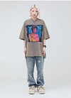 大注目 ファッション ストリート系 ヴィンテージ加工 プリントTシャツ ＜U-2875＞