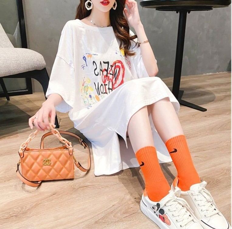 好感度UP ゆったりロング丈 カジュアル 切り替え 三色 半袖Tシャツ＜U-8166＞