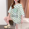 カジュアル 切り替え オシャレ度満点 プリント Tシャツ カットソー＜U-3411＞