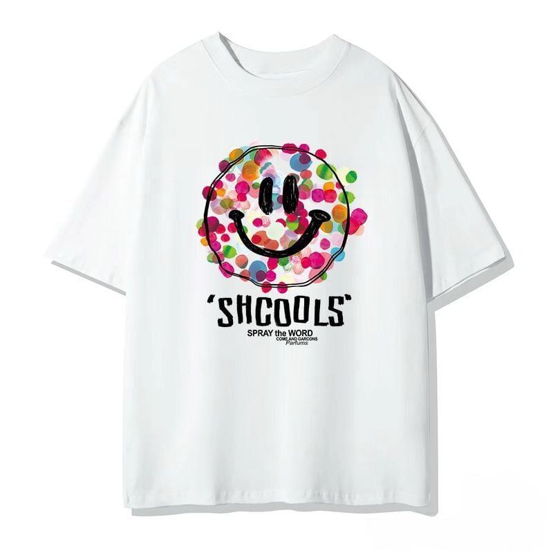 話題沸騰中 スマイリー カジュアル 半袖 Tシャツ <U-8651>