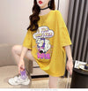 【半額！期間限定！！】グラフィック レース 透かし彫り ロング Tシャツ ゆったりワンピース ＜U-4021＞