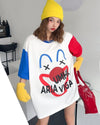 お勧めカラーマッチング ゆったり ビッグロゴ 半袖Tシャツ 全2色＜U-4838＞