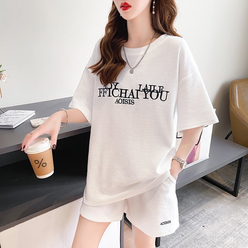 着心地抜群 切り替え 女性力を高める Tシャツ＋ショートパンツ セットアップ＜U-3553＞