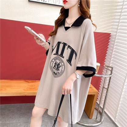 美人度アップ 切り替え ファッション プリント Tシャツ カットソー＜U-3587＞