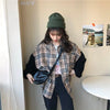 オシャレ度満点 カジュアル POLOネック チェック柄 シャツ ブラウス＜isf-2641＞