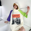 売り切れ必至 プリント カジュアル 切り替え 半袖Tシャツ カットソー＜U-8257＞