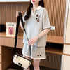 定番シンプル 切り替え カジュアル 半袖Ｔシャツⅹパンツセット全3色 <U-8267>