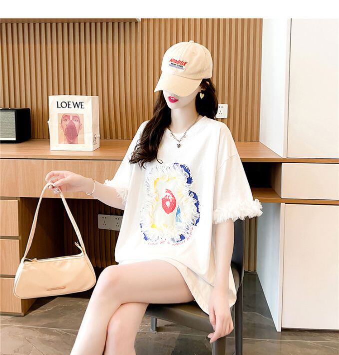 新作 好感度満載 個性的なデザイン ラウンドネック Tシャツ カットソー＜U-8405＞