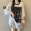 超人気 アバンギャルド 絶対流行 レース プリント全2色 半袖Tシャツ<U-8798>