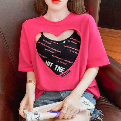 合わせやすい Tシャツ＋キャミソール チャーミング セットアップ＜U-3454＞