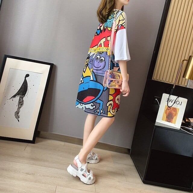 大人気ロング丈Tシャツワンピース  2色 ＜U-1160＞