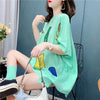 好感度満載 切り替え 美感いっぱい プリント Tシャツ カットソー＜U-3627＞