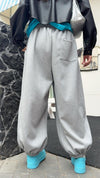 デザイン オシャレ 切り替え 4色 スウェット パンツ <U-12210>
