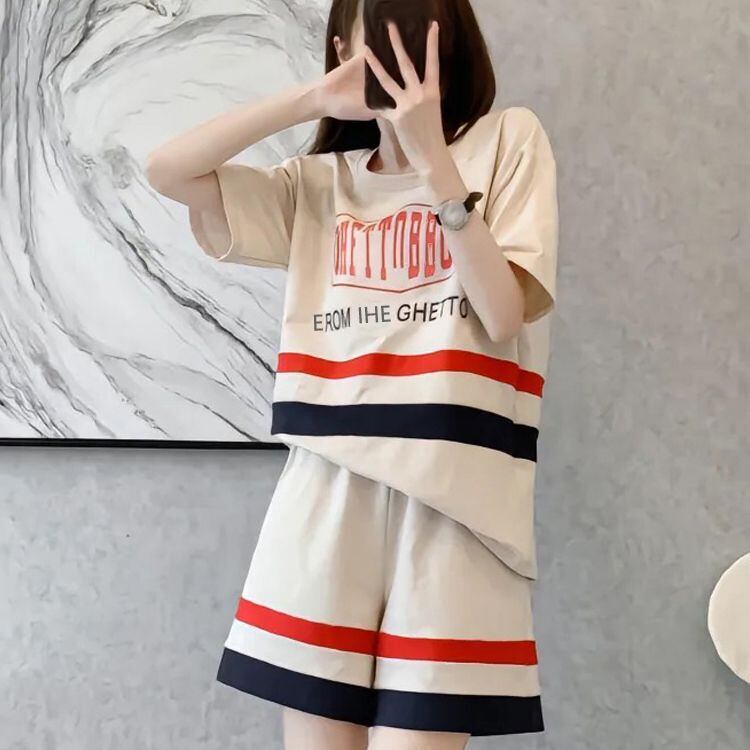 美人度アップ カジュアル 真夏も快適 半袖 Tシャツ ショートパンツ セットアップ ＜U-11190＞