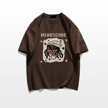 ベストセラーアイテム！ カジュアル 定番シンプル ルーズ プリント全5色 半袖Tシャツ<U-9022>