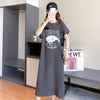 好感度満載 プリント 美感いっぱい Tシャツ カットソー ワンピース＜U-3599＞