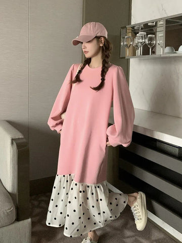 【半額！期間限定！！】超人気 オシャレ 都市ファッショ デザイン ファッション感満々 切り替え ワンピース<U-9700>