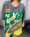 着回し力抜群 ファッション 個性派 レース プリント全3色 半袖Tシャツ<U-8981>