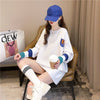 美人度アップ 切り替え ファッション プリント Tシャツ カットソー＜U-3668＞
