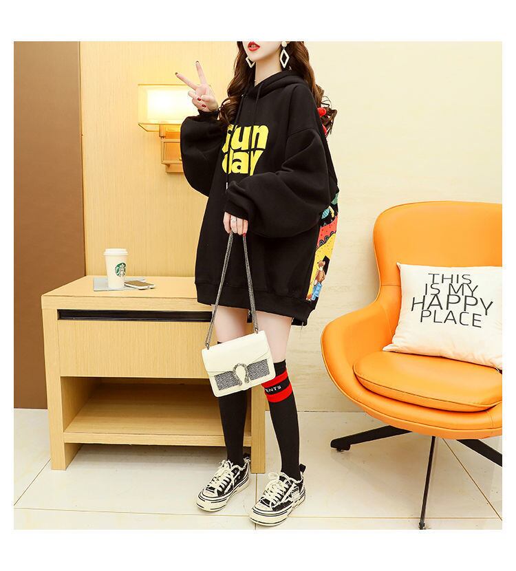 【裹起毛】新商品 少女のような可愛らしい雰囲気のファッション 好感度UP 3色 パーカー <U-10641>