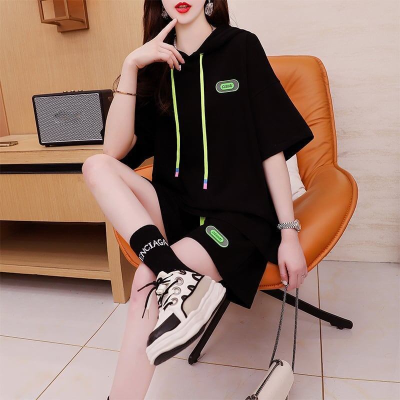 オシャレ度満点 Tシャツ＋ショートパンツ ゆったり感アップ セットアップ＜U-3466＞