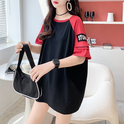 ゆったり感アップ 切り替え 一目惚れ プリント Tシャツ カットソー＜U-3533＞