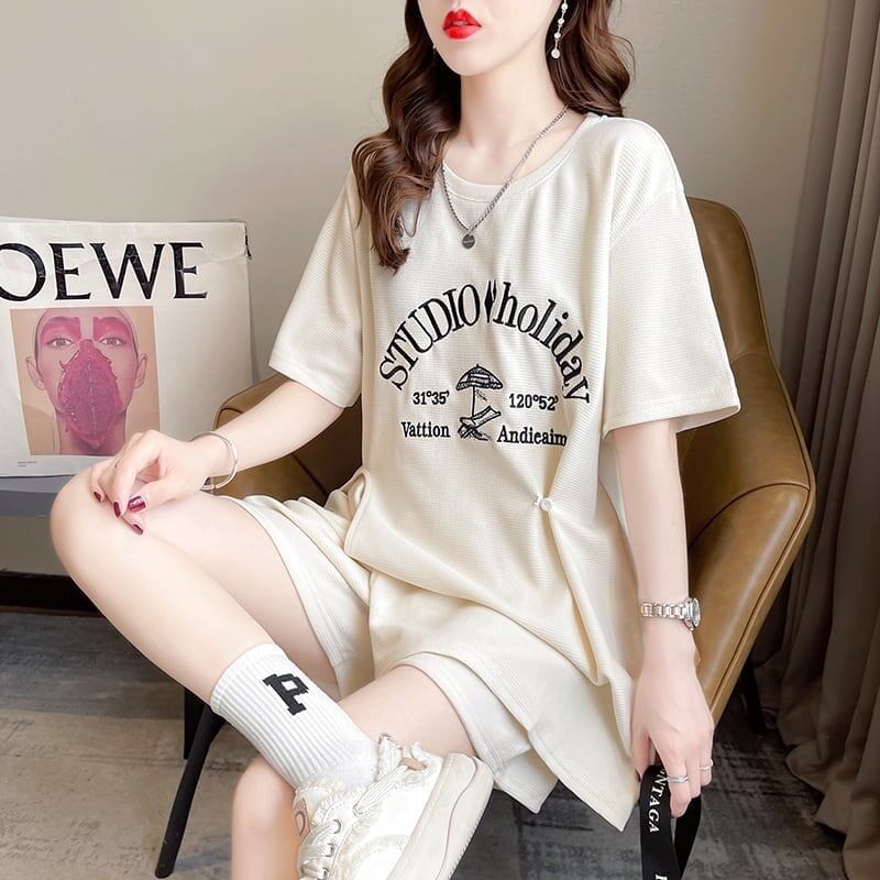 着心地抜群 切り替え 女性力を高める Tシャツ＋ショートパンツ セットアップ＜U-3612＞