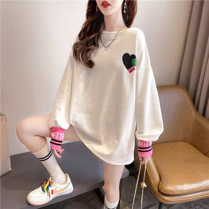 オシャレ度満点 プリント 美感いっぱい 切り替え 長袖 Tシャツ カットソー＜U-2790＞