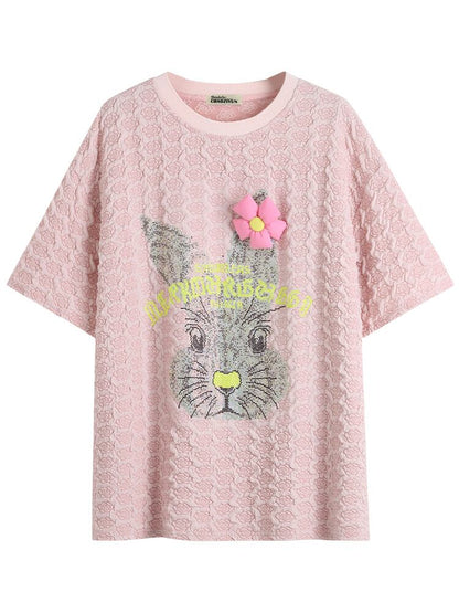 話題沸騰中 キュート カジュアル ホットダイヤモンド 半袖Tシャツ＜U-8626＞