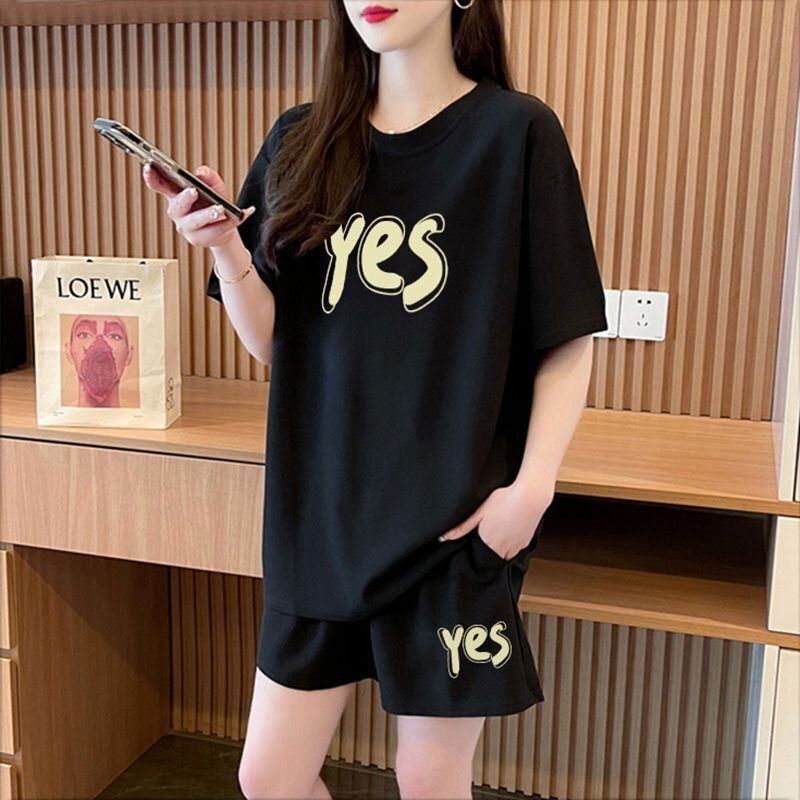 主役級 カジュアル シンプル 半袖Ｔシャツⅹパンツセット全2色<U-11662>