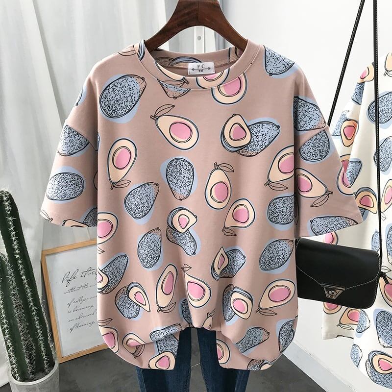 ゆったり感アップ プリント オシャレ度満点 Tシャツ カットソー＜U-3321＞