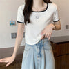 スリム 切り替え スタイリッシュ Tシャツ カットソー＜U-3449＞
