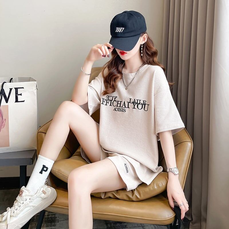着心地抜群 切り替え 女性力を高める Tシャツ＋ショートパンツ セットアップ＜U-3553＞